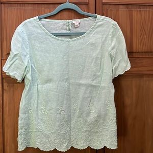 J. Crew Linen blouse with sewn detail